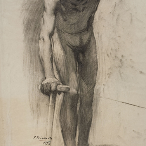 Josep Triadó - Nu masculí (anvers) / Nu femení d'esquena (revers) - 1896 image for: Josep Triadó - Nu masculí (anvers) / Nu femení d'esquena (revers) - 1896