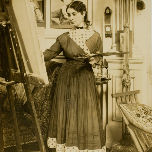 image for: Francesc Serra Dimas - Retrat d&#039;Irene Narezo al seu taller - 1904