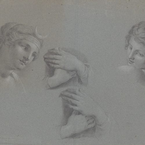image for: Vicente Rodes - Estudi de caps i mans - Cap a 1800-1810