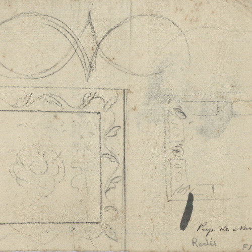 image for: Vicente Rodes - Estudi de caps (anvers) / Croquis diversos (revers) - Cap a 1814-1818 [1]