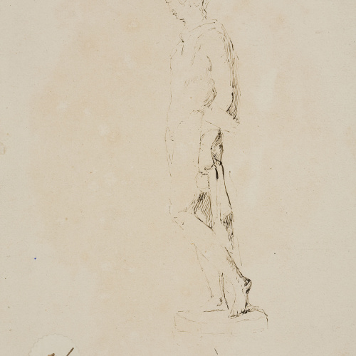 image for: Francesc Gimeno - Autoretrat (anvers) / Apunt per a una escultura (revers) - 1875 [1]