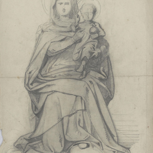 Claudi Lorenzale - Mare de Déu amb el Nen - Cap a 1850-1870 image for: Claudi Lorenzale - Mare de Déu amb el Nen - Cap a 1850-1870