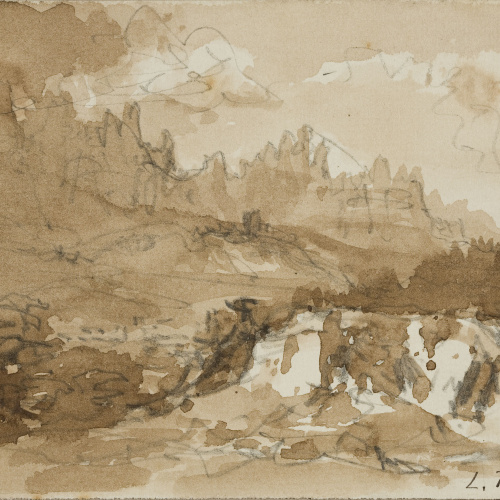 image for: Lluís Rigalt - Vista de Montserrat - Cap a 1873-1874