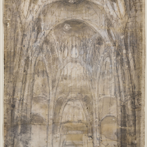 image for: Antoni Gaudí - Vista interior de l&#039;església de la Colònia Güell - Cap a 1908-1910