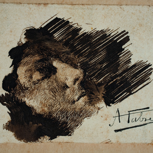 image for: Antoni Fabrés - Estudi per al dibuix «Màscara mortuòria de Marià Fortuny» - 1874