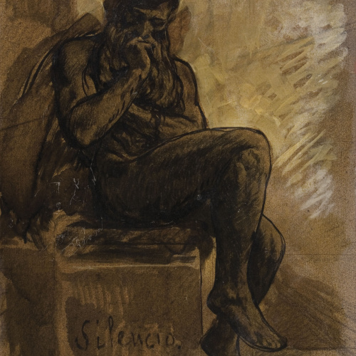 image for: Antoni Fabrés - Estudi per al dibuix «Silenci» - Cap a 1908-1910