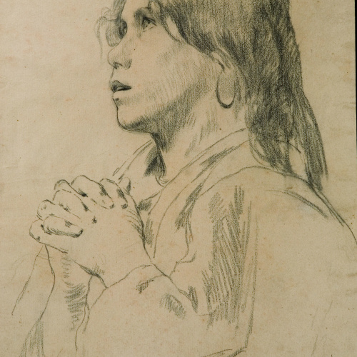 image for: Antoni Fabrés - Noia pregant - Cap a 1905