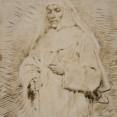 image for: Antoni Fabrés - Monja en oració - 1879