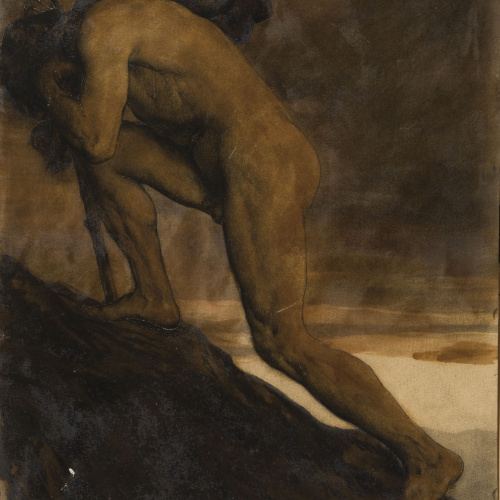 image for: Antoni Fabrés - Estudi per al dibuix «Hominum vita» - Cap a 1909