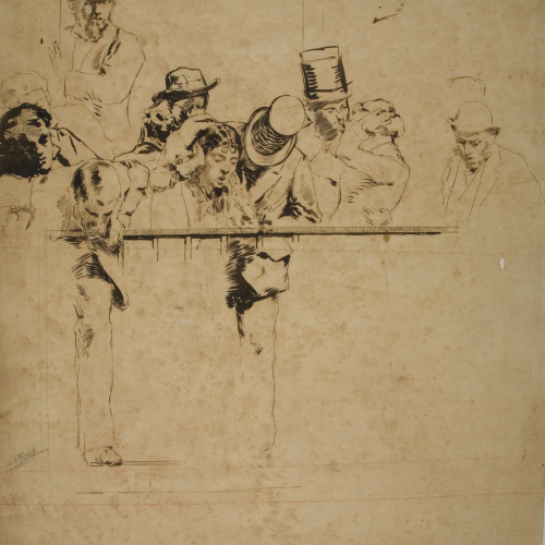 image for: Antoni Fabrés - A la llotja (estudi per a un quadre) - Anterior a 1886