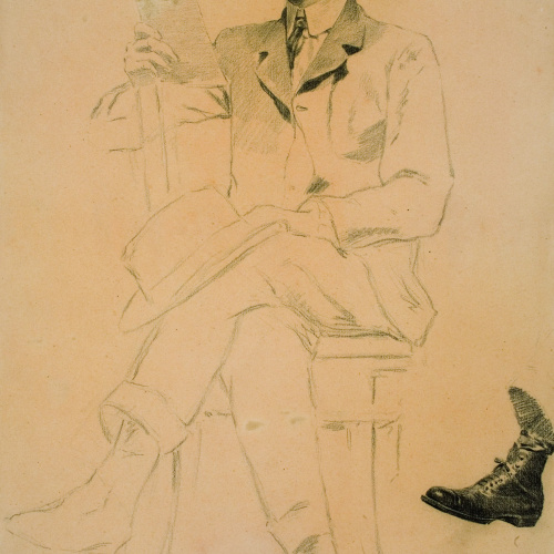 image for: Antoni Fabrés - Retrat d&#039;home llegint - Cap a 1903-1906