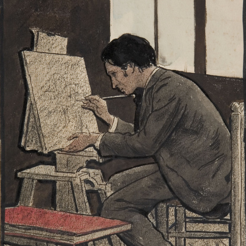 image for: Antoni Fabrés - Pintor al seu taller - Cap a 1898