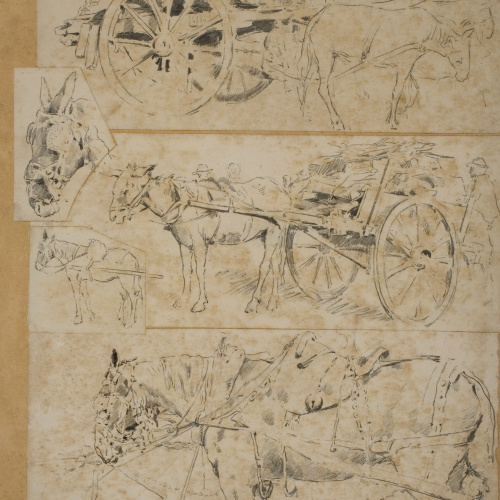 image for: Antoni Fabrés - Instantànies (Estudi de cavalls i carros) - 1874