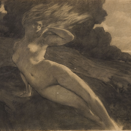 image for: Antoni Fabrés - Nu femení en un paisatge - Cap a 1925