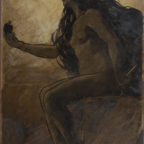 image for: Antoni Fabrés - Estudi per al dibuix «Traició» - Cap a 1908-1910