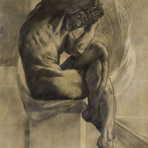 image for: Antoni Fabrés - Estudi per al dibuix «Terror» - Cap a 1908-1910