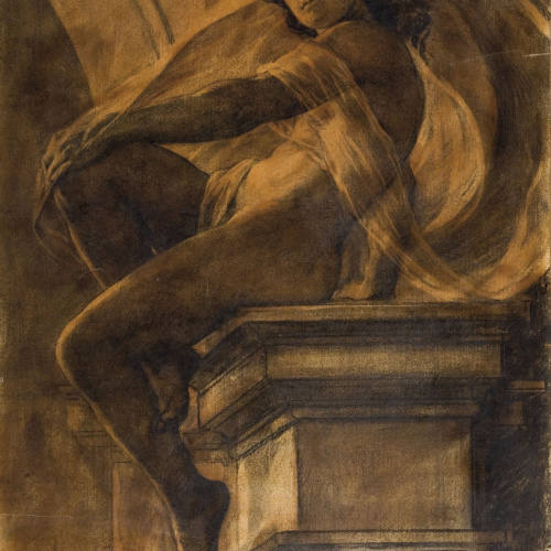 image for: Antoni Fabrés - Estudi per al dibuix «Dies» - Cap a 1908-1910