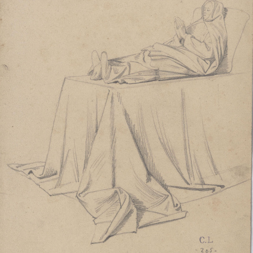 image for: Claudi Lorenzale - Estudi de la Dormició de la Mare de Déu per al retaule major de la catedral de Solsona - Cap a 1854-1856