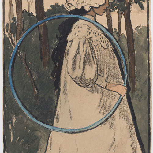 image for: Antoni Fabrés - Nena amb cèrcol - Cap a 1898