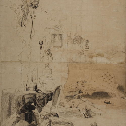 image for: Antoni Fabrés - Després de la gresca - 1873