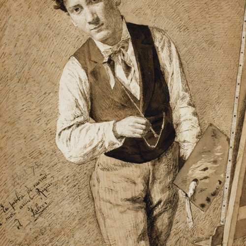 image for: Antoni Fabrés - Retrat d&#039;Alexandre de Riquer - 1875