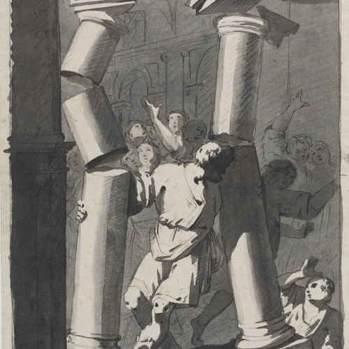 image for: Vicente Rodes - Samsó derroca les columnes del temple - Cap a 1834-1840
