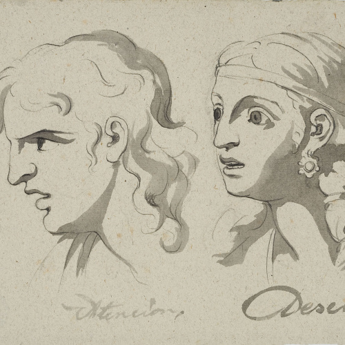 image for: Vicente Rodes - Estudi de dos caps romans - Cap a 1834-1840