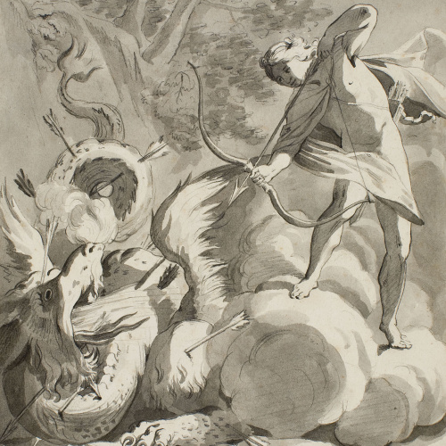 image for: Vicente Rodes - Jove lluitant amb un drac - Cap a 1834-1840