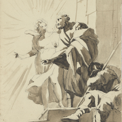 image for: Vicente Rodes - Sant Pere alliberat de la presó per un àngel - Cap a 1834-1840