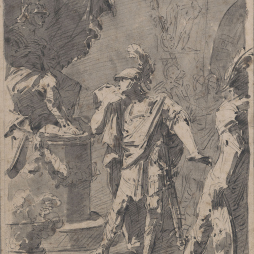 image for: Vicente Rodes - Juli Cèsar davant de l&#039;estàtua d&#039;Alexandre al temple d&#039;Hèrcules - Cap a 1834-1840