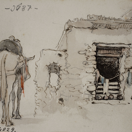 image for: Modest Urgell - Casa de poble i mula - Cap a 1864