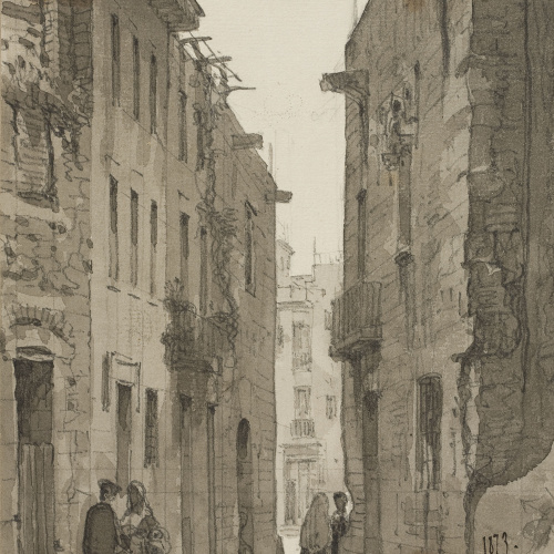 image for: Lluís Rigalt - Vista d&#039;un carreró - 1873