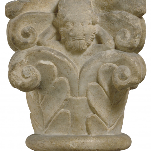 image for: Anònim - Capitell amb decoració vegetal i figuració - Segona meitat del segle XII