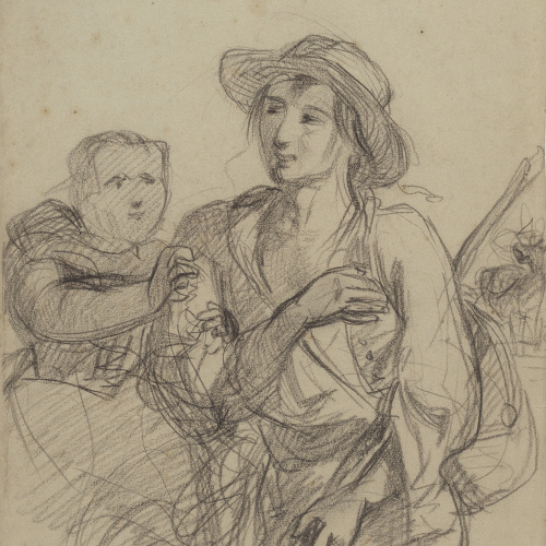 Ramon Martí i Alsina - Pastor i una dona - Cap a 1865-1870 image for: Ramon Martí i Alsina - Pastor i una dona - Cap a 1865-1870