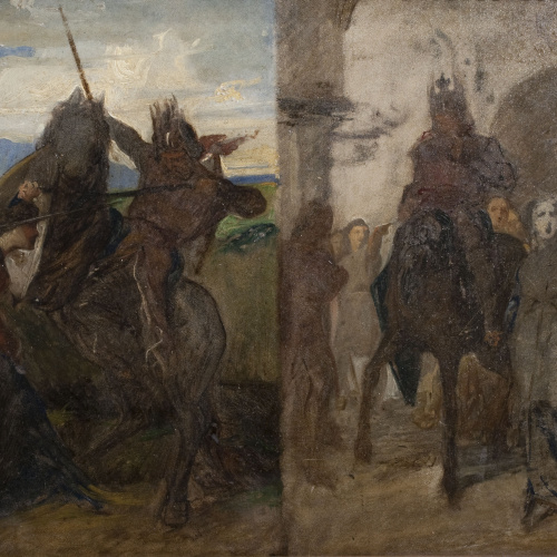 image for: Antoni Caba - Esbós per a una composició d&#039;història i esbós per a «L&#039;heroïna de Peralada» - Cap a 1864