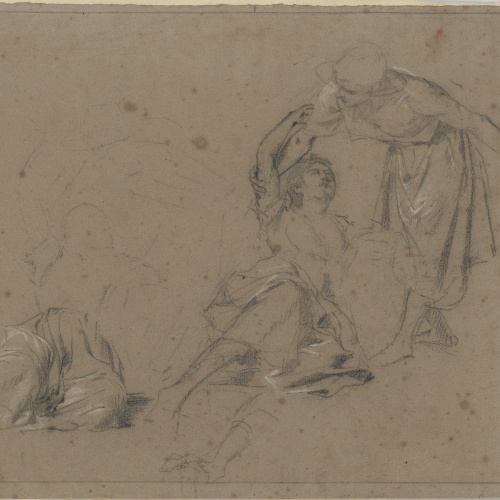 image for: Antoni Caba - Estudis de figures femenines per a la pintura «La Pau» - Cap a 1876