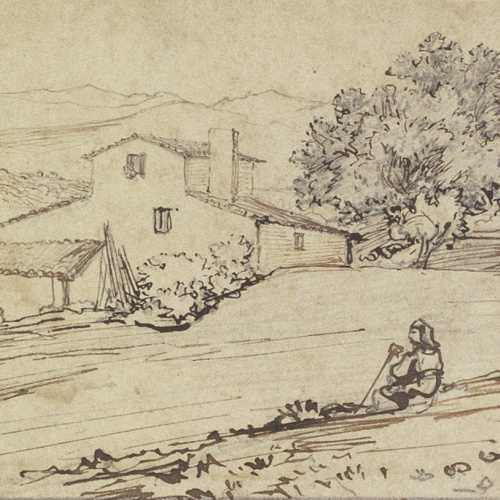 Ramon Martí i Alsina - Cases de pagès a les rodalies de Granollers - Cap a 1865-1870 image for: Ramon Martí i Alsina - Cases de pagès a les rodalies de Granollers - Cap a 1865-1870