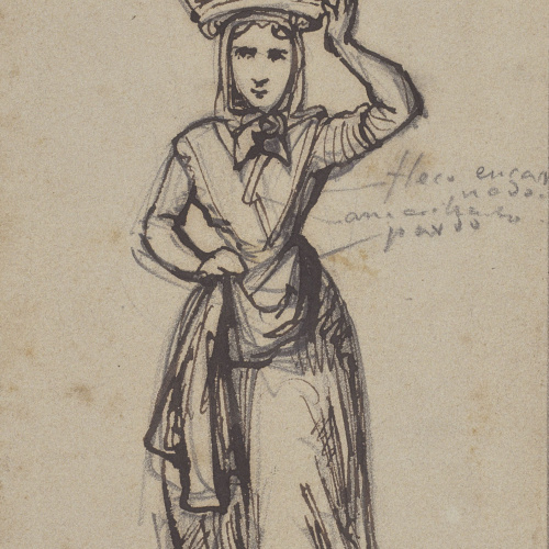image for: Ramon Martí i Alsina - Pagesa amb un cistell al cap - Cap a 1860-1865
