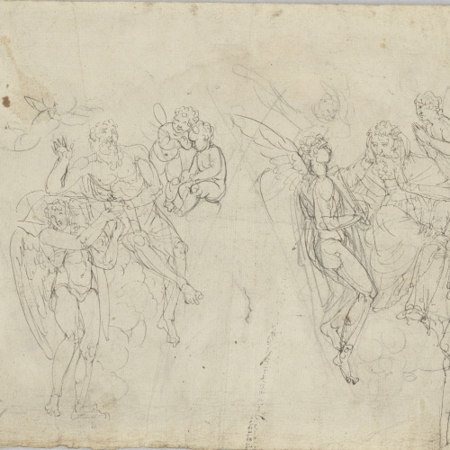 image for: Josep Bernat Flaugier - Estudis de figura per a la pintura decorativa de la cúpula de l&#039;església de Sant Sever i sant Carles Borromeu - Cap a 1802-1803