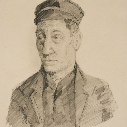 image for: Francesc Gimeno - Retrat d&#039;home amb gorra - Cap a 1878-1880