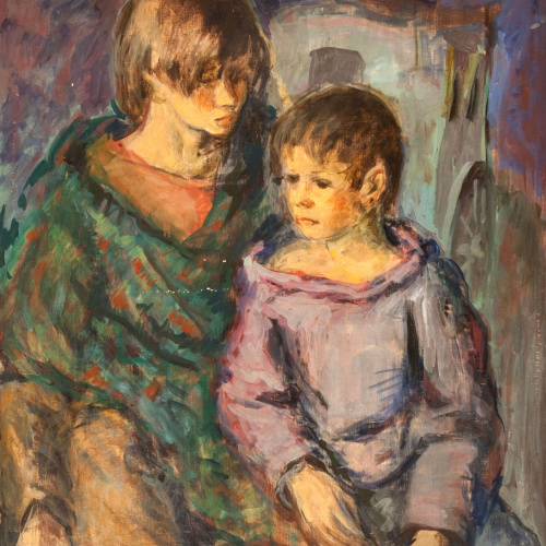 Pere Créixams - Noia amb infant - Cap a 1930 image for: Pere Créixams - Noia amb infant - Cap a 1930