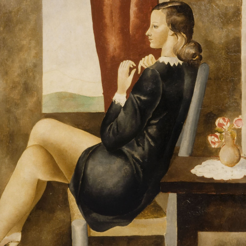 Pere Pruna - Noia vora la finestra - Cap a 1930 image for: Pere Pruna - Noia vora la finestra - Cap a 1930