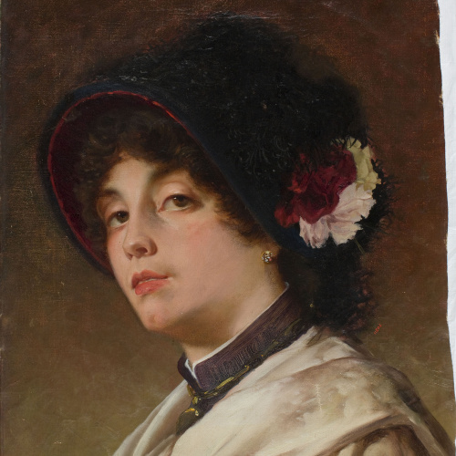 image for: Anònim - Retrat de dona jove - Segona meitat del segle XIX