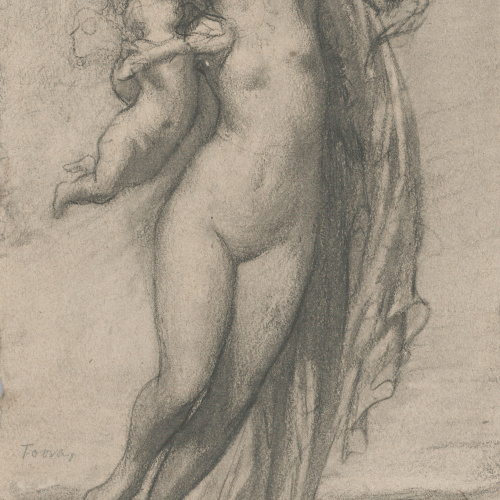 image for: Francesc Torras - La Nit i el seu fill el Somni (anvers) / Composició històrica (revers) - Cap a 1865-1875