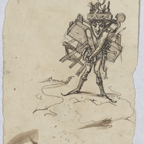 image for: Francesc Torras - Autocaricatura [?] - Cap a 1855