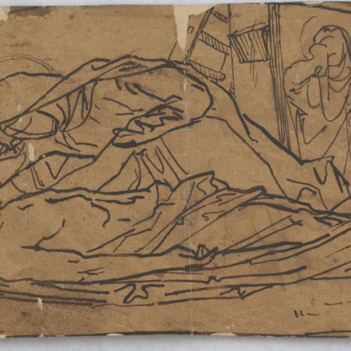 Francesc Torras - Plany sobre Crist mort - Cap a 1868 image for: Francesc Torras - Plany sobre Crist mort - Cap a 1868