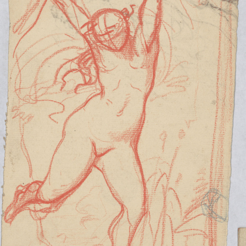 image for: Francesc Torras - Bacant (anvers) / Croquis de dues figures (revers) - Cap a 1860-1876