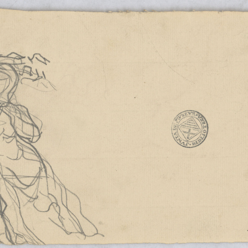 image for: Francesc Torras - Bacant (anvers) / Croquis de dues figures (revers) - Cap a 1860-1876 [1]