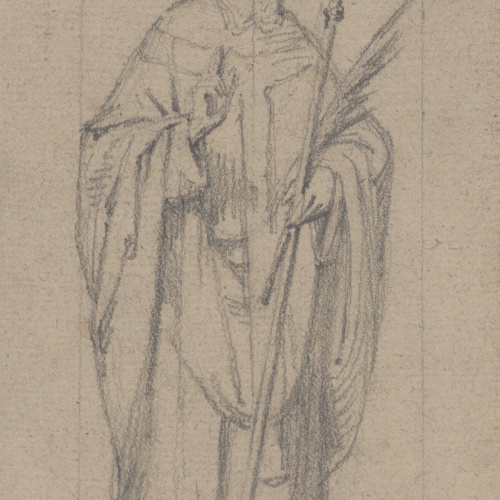 image for: Claudi Lorenzale - Estudi de sant Estanislau per al retaule de la Torre del Veguer - Cap a 1877