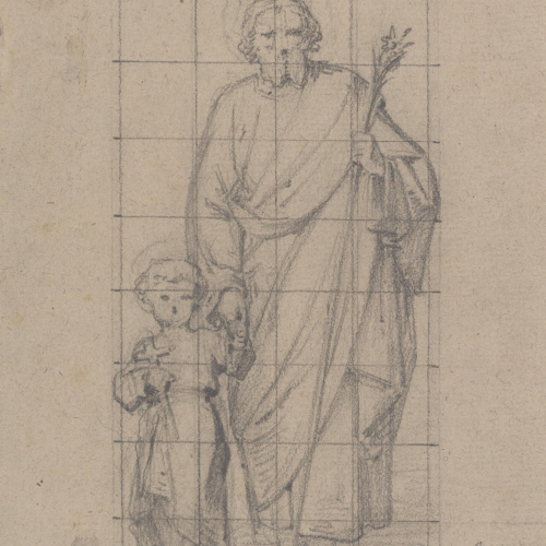 Claudi Lorenzale - Sant Josep portant de la mà al nen Jesús - Cap a 1850-1870 image for: Claudi Lorenzale - Sant Josep portant de la mà al nen Jesús - Cap a 1850-1870